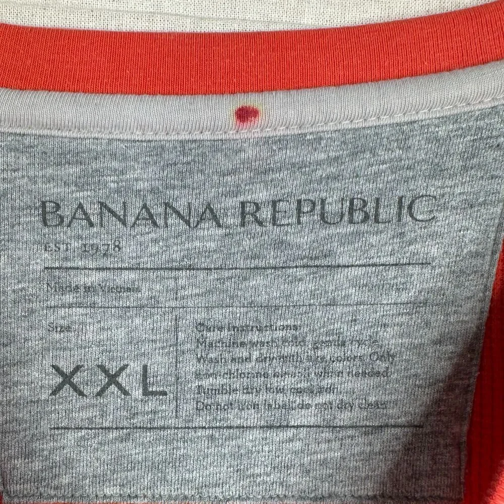Banana Republic Waffle‎ Knit Long Sleeve Crewneck size XXL Orange
